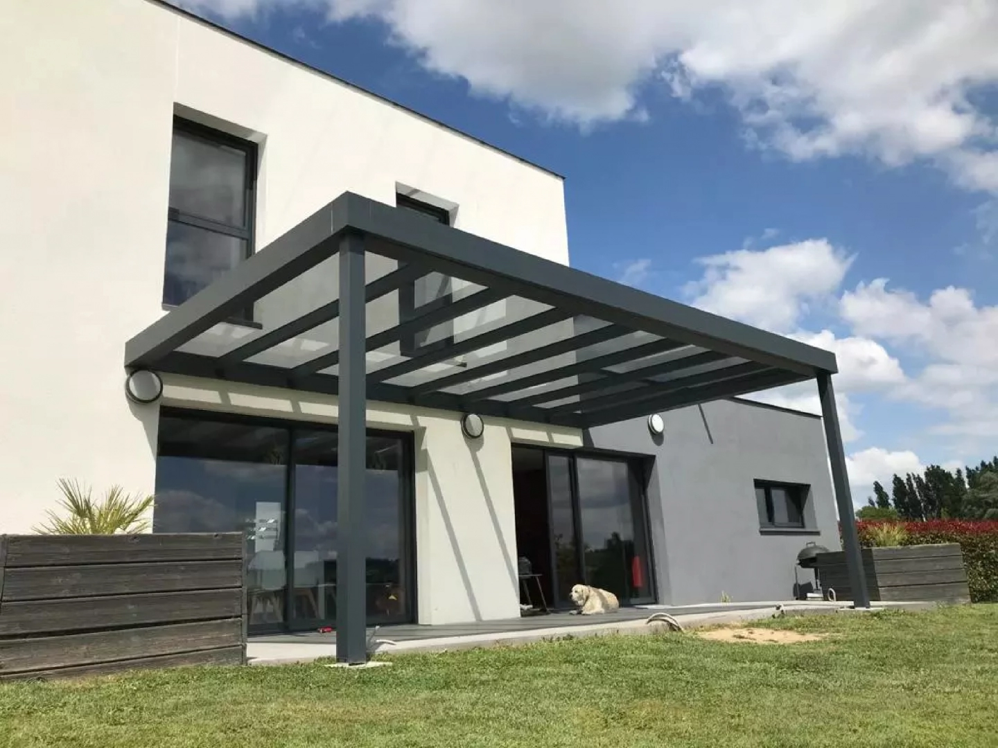 Pergola toiture verre - Installation de pergola à toit plat vitré