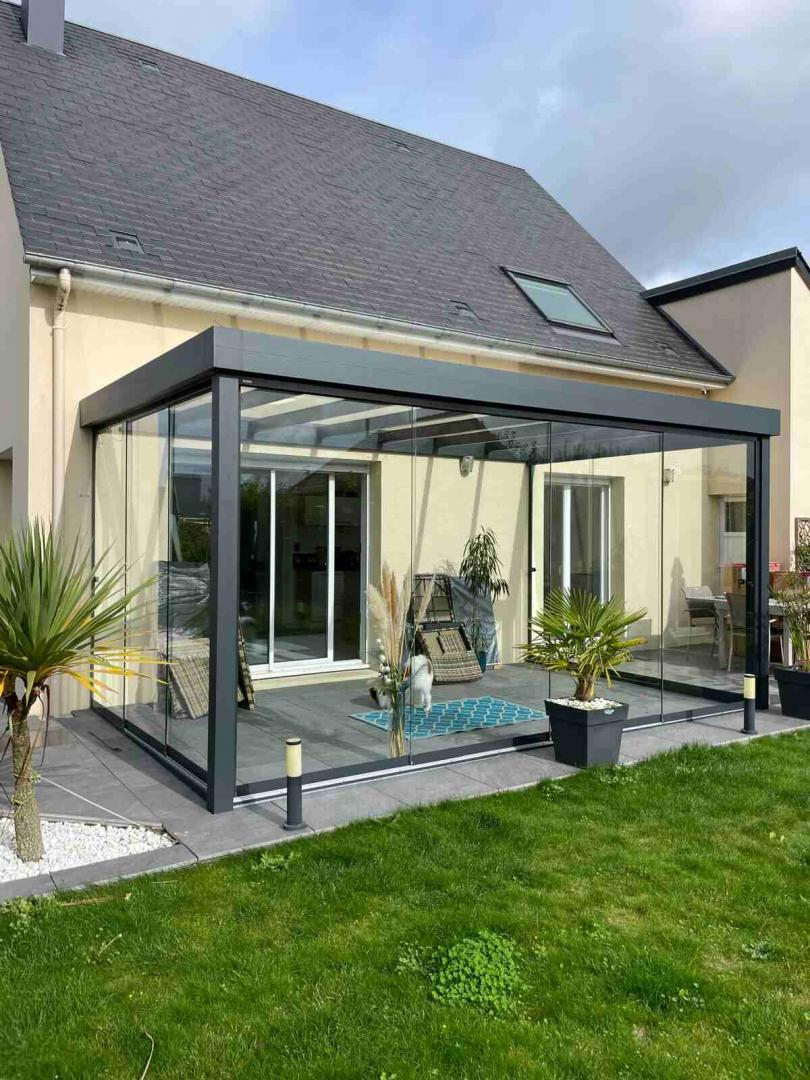 Pergolas et Carports - Pergola aluminium vitrée
